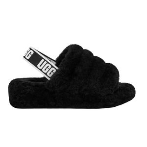 UGG Black Fluff Yeah Slip On Sandal Slippers 7
